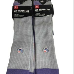 Under Armour Girls Tall High Socks Purple Youth 13.5 - 4 NEW